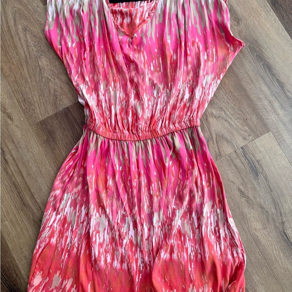 Express Pink and Tan Patterned Dress